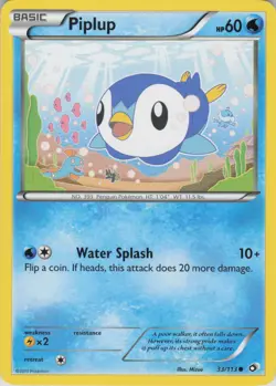 Piplup 33/113 Common Legendary Treasures Pokemon Near Mint - Image 1