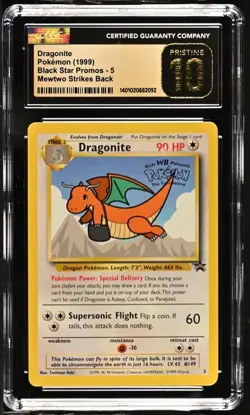 Pokemon Black Star Dragonite #5 Movie Promo WotC CGC Pristine 10 - Image 1