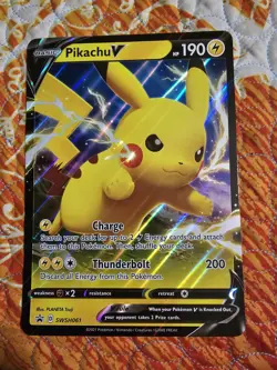 Pikachu V Jumbo Card Large Pokemon Promo Card SWSH061 - Image 1