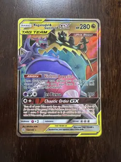 Pokemon Naganadel & Guzlord GX Tag Team Ultra Rare Card 158/236 Cosmic Eclipse - Image 1