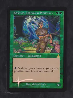 Magic MTG - Rofellos, Llanowar Emissary - Urza's Destiny - NMINT- - EN - FOIL - Image 1
