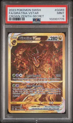 2023 POKEMON SWORD & SHIELD CROWN ZENITH SECRET FULL ART/GIRATINA VSTAR PSA 9 - Image 1