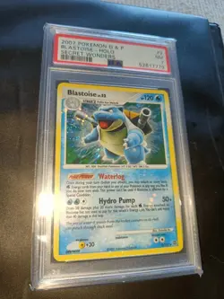 Carta Pokemon Blastoise Dp Secret Wonders Holobleed Psa 7 NM Error Misprint - Image 1