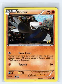 Drilbur 8/12 McDonald's Stamped Holo Promo LP TCG Pokemon - Image 1