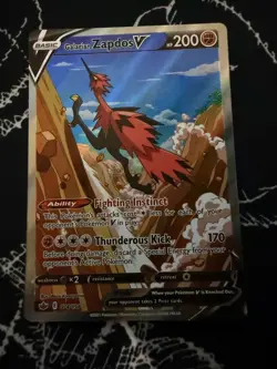 Galarian Zapdos V 174/198 Chilling Reign Alternate Alt Full Art Pokemon Card NM - Image 1
