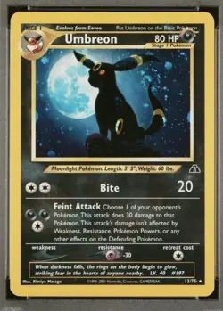 PSA 9 🌕 UMBREON #13 NEO DISCOVERY HOLO w/ SWIRL 🌀 2001 Pokemon TCG PSA9 MINT - Image 3