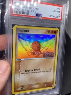 2007 Pokemon EX Power Keepers Trapinch Reverse Holo #68 PSA 8 - Image 5