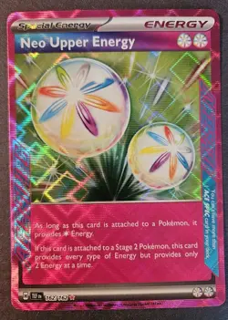 Neo Upper Energy 162/162 Pokemon SV05: Temporal Forces Ace Spec Holo NM - Image 1