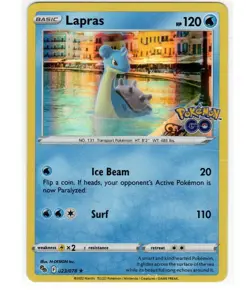 Lapras 023/078 Holo Rare Pokemon 2022 Sword & Shield GO NM - Image 1