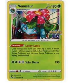 VENUSAUR 003/078 HOLO RARE POKEMON GO POKEMON HOLO NM/M - Image 1