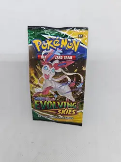 Pokemon Evolving Skies Booster Pack Wrapper Sylveon Artwork Empty Foil - Image 1
