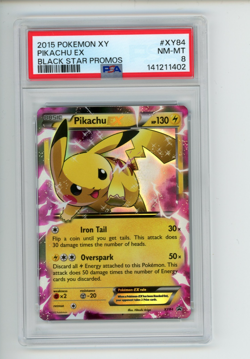 2015 Pokemon XY Pikachu EX XY84 Black Star Promo PSA 8 NM-MT - Image 1