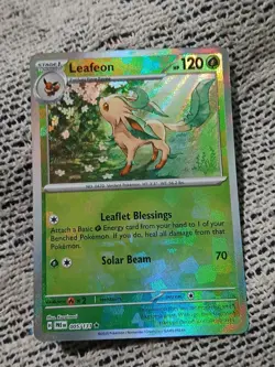Pokemon TCG SV-Prismatic Evolutions Leafeon #5/131 Rare Master Ball!🔥 - Image 1