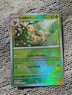 Pokemon TCG SV-Prismatic Evolutions Leafeon #5/131 Rare Master Ball!🔥 - Image 2