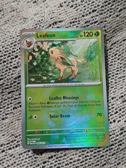 Pokemon TCG SV-Prismatic Evolutions Leafeon #5/131 Rare Master Ball!🔥 - Image 3