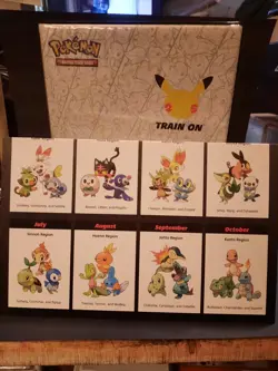 Pokemon TCG 25th Anniversary First Partner Complete Set with Binder + 4 Promos. - Image 1