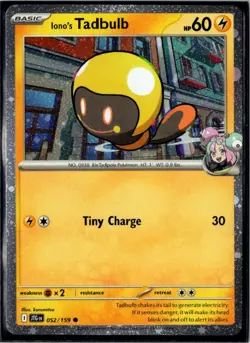 Iono's Tadbulb Common 052/159 Near Mint Holofoil Pokemon - Image 1