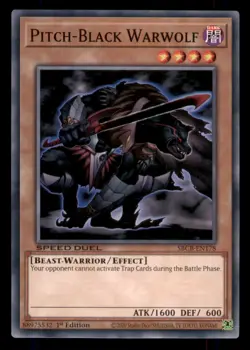 Yugioh Pitch-Black Warwolf #SBCB-EN178 Speed Duel: Battle City Box LP - Image 1