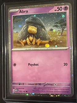 WHOLE SWIRL 🌀💫 Abra 063/165 SV 151 Cosmos Holo Promo Pokemon Card NM - Image 1