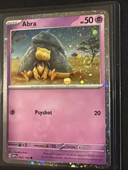 WHOLE SWIRL 🌀💫 Abra 063/165 SV 151 Cosmos Holo Promo Pokemon Card NM - Image 3