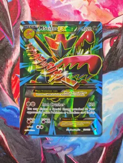 Mega M Scizor EX 120/122 Full Art Ultra Rare XY Breakpoint Holo Pokemon Card LP - Image 1