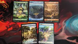 MTG Magic Final Fantasy FOIL Chocobo Track Lands Full Art Variants 5 Card Lot - Image 1