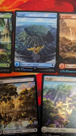 MTG Magic Final Fantasy FOIL Chocobo Track Lands Full Art Variants 5 Card Lot - Image 2