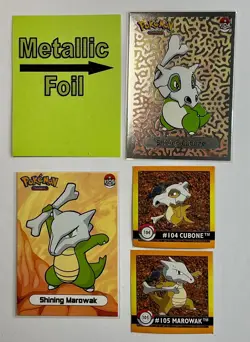 CUBONE MARAWAK EVOLUTION Pokemon ART Cards 1997 “SHINY” Set BONUS! Kanto NM💥 - Image 1