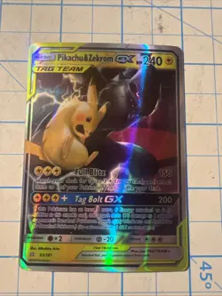 Pikachu & Zekrom GX Custom Fun Fan Art Card 33/181 - Image 1