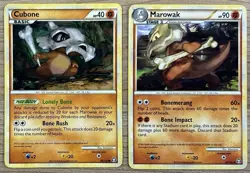 Pokemon TCG Cubone 60/102 & Marowak 44/102 2010 Basic Stage 1 - 2 Card Set - Image 1
