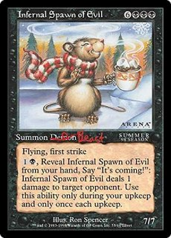 Magic MTG - Infernal Spawn of Evil - Oversized 6x9 Promos - PLAYED - EN - Image 1