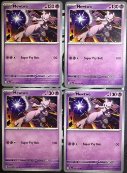*Set of 4* Mewtwo #59/142 - NM - Pokemon SV: Stellar Crown - Image 1
