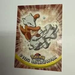 Topps Pokemon Marowak #105 TV Animation Edition Regular Blue Logo 2000 NM - Image 1