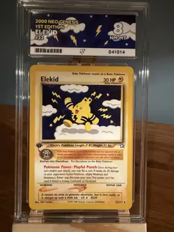 Pokemon 2000 Neo Genesis 1st Edition Elekid ACE Grade 8 - Image 1