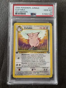 Pokemon Clefable 17/64 Non Holo Rare 1st Edition Jungle PSA 10 Gem mint - Image 1