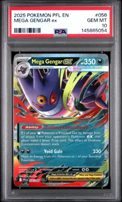 2025 POKEMON PFL EN-PHANTASMAL FLAMES #056 MEGA GENGAR EX PSA 10 (FREE S&H) - Image 1
