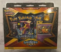 Pokemon Shining Fates Dedenne Mad Party Pin Collection Booster Packs Sealed 820650808685 - Image 1