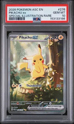 2026 POKEMON ASC EN-ASCENDED HEROES SPECIAL ILLUSTRATION RARE PIKACHU EX PSA 10 - Image 1