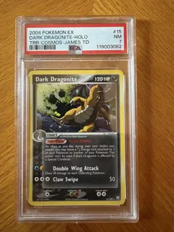 2004 Pokemon EX Dark Dragonite Holo PSA 7 TRR-Cosmos-James TD - Image 1