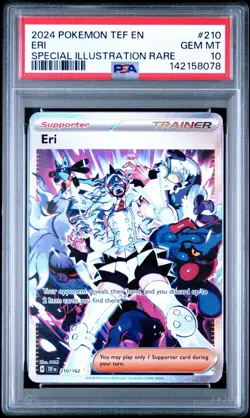 2024 POKEMON TEF EN-TEMPORAL FORCES SPECIAL ILLUSTRATION RARE #210 ERI PSA 10 - Image 1