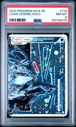 2010 POKEMON HEARTGOLD & SOULSILVER #114 LUGIA LEGEND-HOLO PSA 8 - Image 1