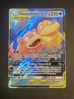 Pokemon TCG Slowpoke & Psyduck Tag Team GX Unified Minds 35/236 Holo Ultra Rare - Image 1