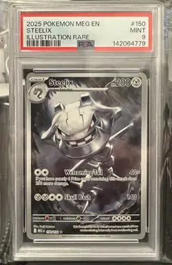 Pokemon 2025 Steelix 150/132 Illustration Rare Mega Evolution PSA 9 - Image 1