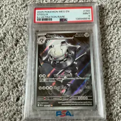 Pokemon Steelix Me01 Mega Evolution Illustration Rare 150/132 Holo PSA 9 2025 - Image 3