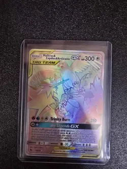 Hidden Fates Moltres Zapados Articuno GX Tag Team Rainbow Rare Card 69/68 - Image 1