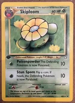 Pokemon Skiploom 49/111 1st Edition Neo Genesis Uncommon Vintage WOTC Card LP+ - Image 1