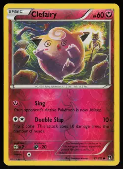 Reverse Holo Clefairy 81/122 XY BREAKpoint Tomokazu Komiya Art Pokemon TCG Card - Image 1