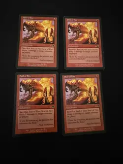 x4 Seal of Fire [Nemesis] 4x Magic MTG Cards LP - Image 1