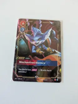 Riftbound METAL Card Rumble Mechanized Menace Las Vegas Prize Wall Plated Legend - Image 3