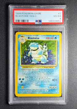 1999 Pokemon Game Blastoise Holo Card PSA 4 VG-EX 2/102 Wizards of the Coast - Image 1
